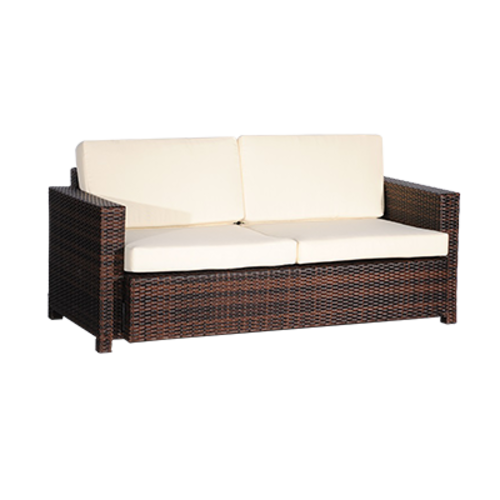 JMC Furniture ESPRESSO DOUBLE COUCH 66" W x 26" H Synthetic Espresso Weave Aluminum Frame with Cushions Double Couch