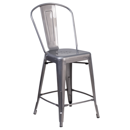 JMC Furniture HUDSON SERIES BARSTOOL All Metal Frame Clear Coat Finish Indoor Hudson Series Barstool