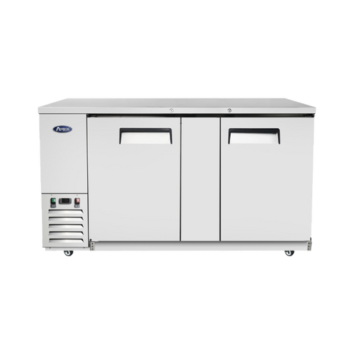 Atosa MBB69GR 68" W Stainless Steel 2-Section Solid Door Back Bar Cooler - 115 Volts