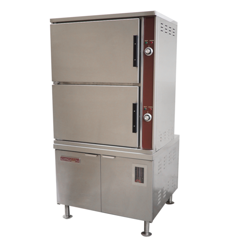 Crown GCX-24-LP 12 Pan Capacity Stainless Steel Floor Model Liquid Propane Convection Steamer - 300,000 BTU