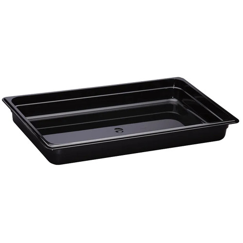 Cambro 12HP110 2 1/2" Deep Black Plastic Full Size H-Pan High Heat Food Pan - 6/Case