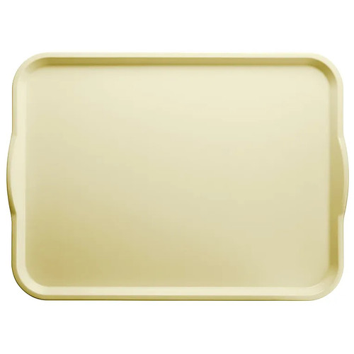 Cambro 1520H536 15" x 20" Lemon Chiffon Reinforced Fiberglass Rectangular Camtray with Handles - 12/Case