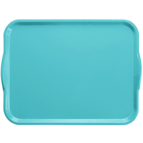 Cambro 1520H518 15" x 20" Robin Egg Blue Reinforced Fiberglass Rectangular Camtray with Handles - 12/Case