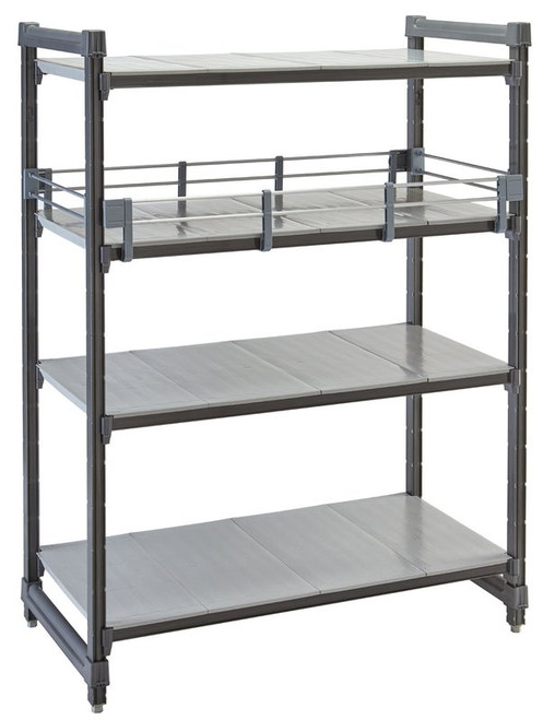 Cambro CBR1830151 38.75" W x 2.5" D x 2.5" H Soft Gray Polypropylene Camshelving Basic Plus Full Shelf Rail Kit