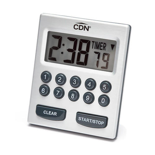 CDN TM30 2-Alarm ABS Plastic Brushed Stainless Steel Finish Alarm Timer