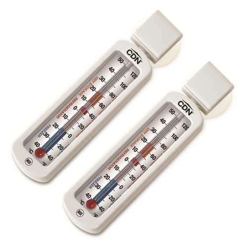 CDN EFG120-X2 Color-Coded Scale Temperature Guide On Thermometer ABS Plastic Freezer Thermometer 2 Each Per Pack