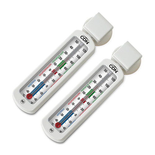 CDN EFG120-X2 Color-Coded Scale Temperature Guide On Thermometer ABS Plastic Freezer Thermometer 2 Each Per Pack