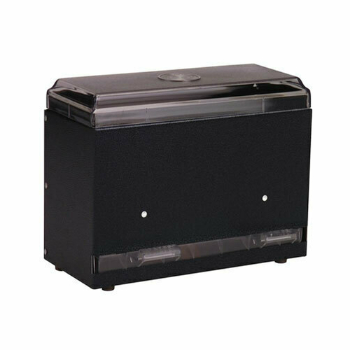 Vollrath 3835-06 250 Capacity Black Bulk Single-Sided Metal Housing with Plastic Lid & Dispensing Bars Straw Boss Dispenser