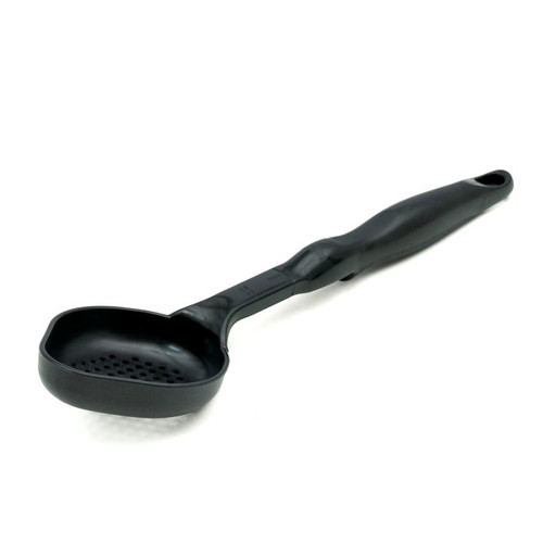 Vollrath 5292920 4 Oz. Black One-Piece Ergonomic Handle Nylon Oval Perforated Spoodle