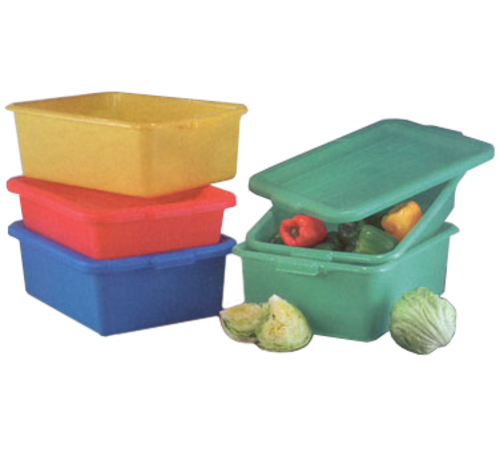 Vollrath 1535-C04 5" Drain 7" Box & Snap-on Lid Blue Polypropylene Traex Color-Mate Food Storage Box Combo