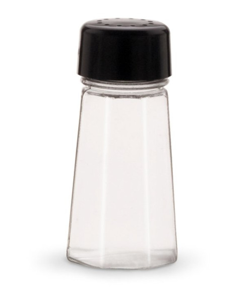 Vollrath 313-06 3 Oz. 4-5/8"H Polycarbonate Paneled Jar Plastic Black Flat Top Dripcut Cafe Color Collection Salt & Pepper Shaker