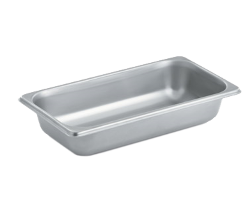Vollrath S12062 2 1/4 Quart 1/3 Size 20 Gauge Stainless Steel Anti-Jam Corner Shoulder Steam Table Pan
