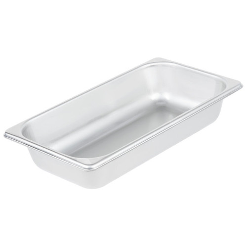 Vollrath S12062 2 1/4 Quart 1/3 Size 20 Gauge Stainless Steel Anti-Jam Corner Shoulder Steam Table Pan
