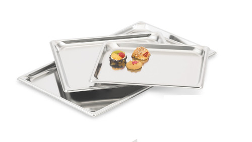 Vollrath 90202 Stainless Steel Standard 3/4" Deep 22 Gauge Top Flange Corners with Concave Indentation Super Pan 3 1/2 GN Food Pan