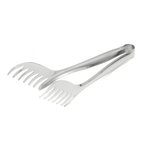 Vollrath 46988 9" Stainless Mirror Polished Outside Satin Inside Imported Spaghetti Tongs