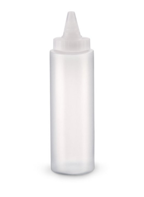 Vollrath 5132-13 32 Oz. Clear Bottle with Clear Cap Closeable Polyethylene Wide Mouth Squeeze Bottle Dispenser