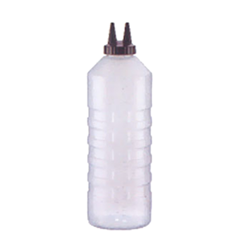 Vollrath 2232-13 32 Oz. Clear Bottle with Clear Cap Standard Traex Twin Tip Squeeze Bottle Dispenser (12 Each Per Case)