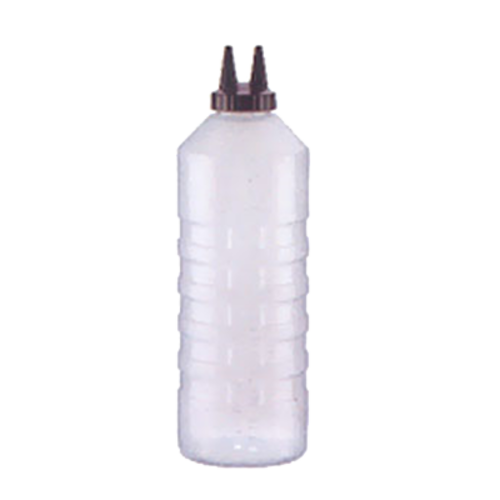 Vollrath 2232-13 32 Oz. Clear Bottle with Clear Cap Standard Traex Twin Tip Squeeze Bottle Dispenser