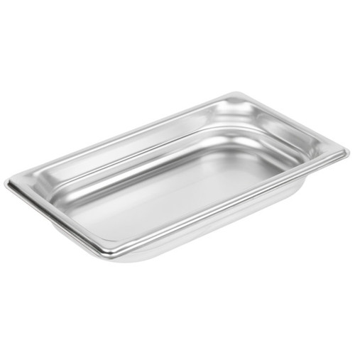 Vollrath 90412 1.2 Qt. Stainless Steel 1 1/2" Deep 22 Gauge Top Flange Corners with Concave Indentation Super Pan 3 1/4 GN Food Pan