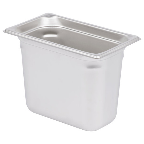 Vollrath 90482 5.1 Qt. Stainless Steel 8" Deep 22 Gauge Anti-Jamming Top Flange Corners with Concave Indentation Super Pan 3 1/4 GN Food Pan