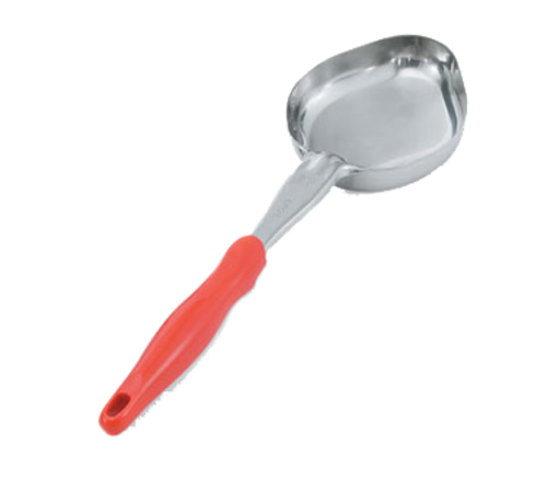 Vollrath 6412865 8 Oz. Stainless Steel Nylon Handle Coded Orange Heavy Duty Solid Oval Bowl Spoodle