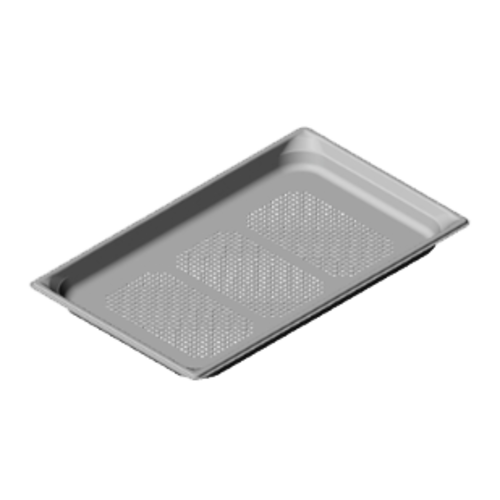 Vollrath 90013 Stainless Steel Perforated Standard 1 1/2" Deep 22 Gauge Top Flange Corners with Concave Indentation Super Pan 3 1/1 GN Food Pan