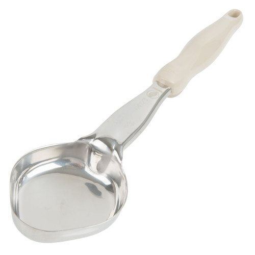 Vollrath 6412335 3 Oz. Stainless Steel Nylon Handle Coded Ivory Heavy Duty Solid Oval Bowl Spoodle