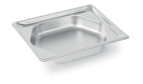 Vollrath 3102220 2.2 Quart 22 Gauge Stainless Steel Reinforced Edges Super Pan Super Shape Half Hexagon Pan