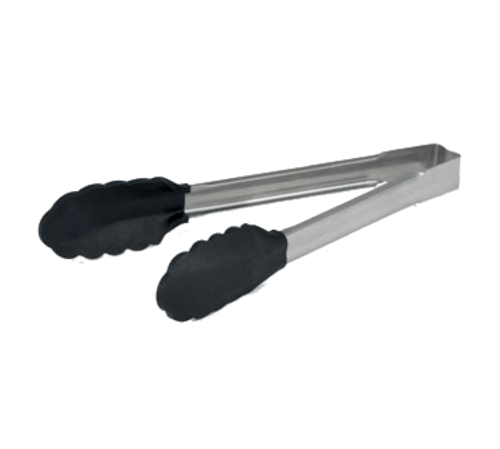 Vollrath 4781212 12" Long Black Nylon Ends Stainless One-Piece High Temperature Utility Tongs