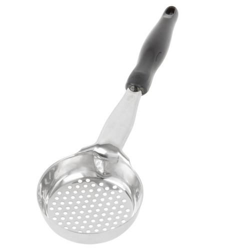 Vollrath 6432520 5 Oz. Stainless Steel Nylon Handle Coded Black Heavy Duty Perforated Round Bowl Spoodle