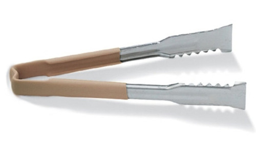 Vollrath 4791260 12" Ivory Ergonomic Antimicrobial Kool Touch Handle Gripper Teeth Flattened Ends Springless Stainless Steel One-Piece VersaGrip Tongs