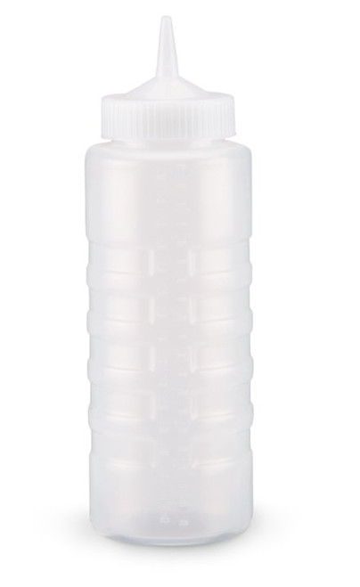 Vollrath 4932-08 32 Oz. Yellow Bottle with Yellow Cap Polyethylene Wide Mouth Squeeze Bottle Dispenser