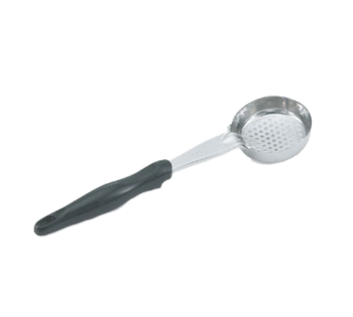 Vollrath 6432820 8 Oz. Stainless Steel Nylon Handle Coded Black Heavy Duty Perforated Round Bowl Spoodle
