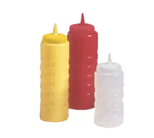 Vollrath 4916J-02 16 Oz. Red Polyethylene Wide Mouth Molded in Ounce Markings Traex Color-Mate Squeeze Bottle Only