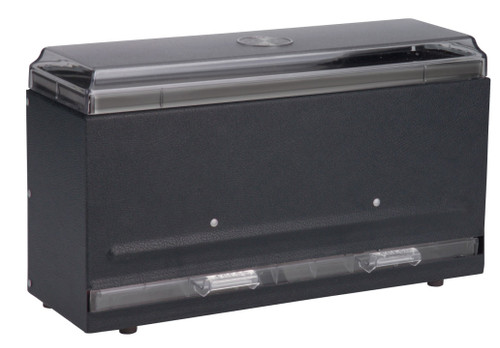 Vollrath 3820-06 250 Capacity Black Bulk Single-Sided Metal Housing with Plastic Lid & Dispensing Bars Straw Boss Dispenser