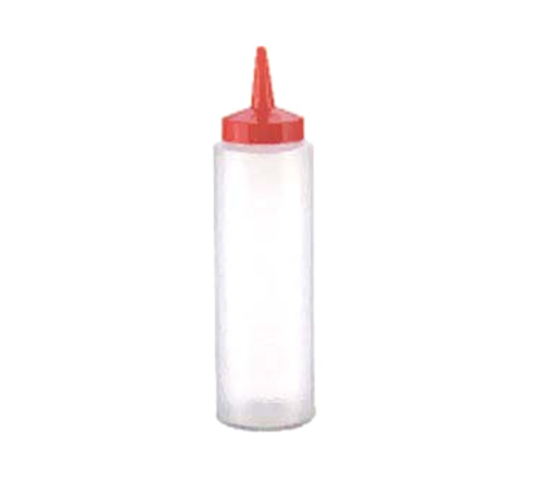 Vollrath 2808-1301 8 Oz. Clear Bottle with Brown Cap Polyethylene Standard Cap Traex Color-Mate Squeeze Bottle Dispenser