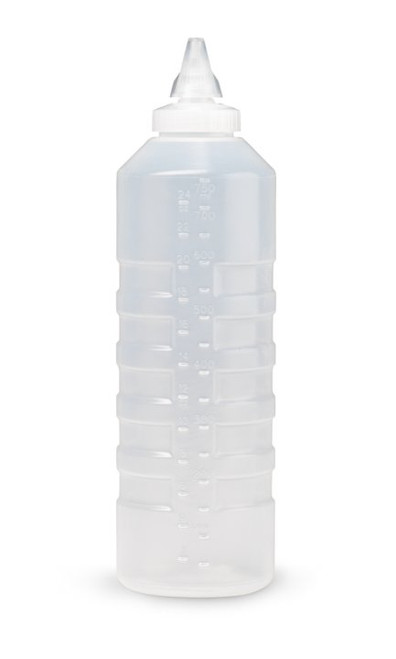 Vollrath 5324-13 24 Oz. Clear Bottle with Clear Cap Closeable Polyethylene Squeeze Bottle Dispenser