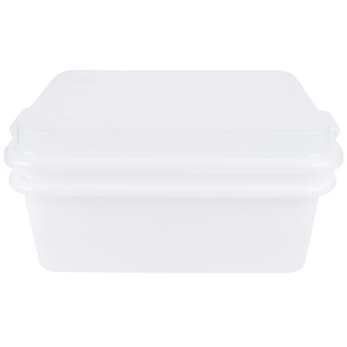 Vollrath 1535-C05 5" Drain 7" Box & Snap-on Lid White Polypropylene Traex Color-Mate Food Storage Box Combo