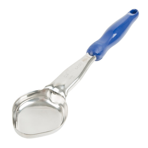 Vollrath 6412230 2 Oz. Stainless Steel Nylon Handle Coded Blue Heavy Duty Solid Oval Bowl Spoodle