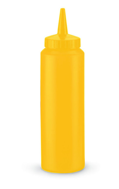 Vollrath 2808-08 8 Oz. Yellow Bottle with Yellow Cap Polyethylene Standard Squeeze Bottle Dispenser
