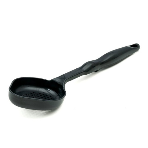Vollrath 5293420 6 Oz. Black One-Piece Ergonomic Handle Nylon Oval Perforated Spoodle