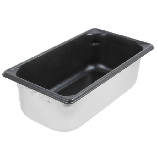 Vollrath 70342 4.1 Qt. 4" Deep 22 Gauge Stainless Steel Super Pan V with SteelCoat x3 Non-Stick Interior Third Size Food Pan