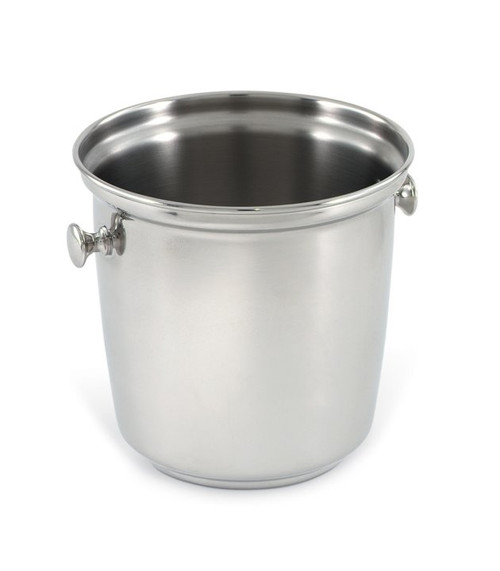 Vollrath 47630 8.25" Diameter 8" H Stainless Single Bottle Bucket Mirror Outside Satin Inside Finish imported Wine Bucket with Side Knob Handles