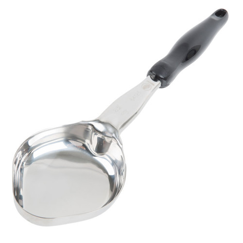 Vollrath 6412620 6 Oz. Stainless Steel Nylon Handle Coded Black Heavy Duty Solid Oval Bowl Spoodle