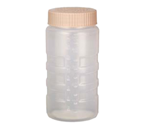 Vollrath 4961-1332 16 oz. Beige Lid Clear Bottle with Medium Holes Dripcut Dredge (12 Each Per Case)