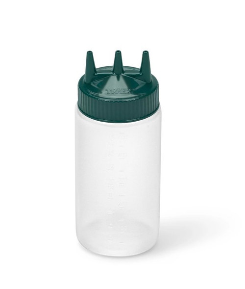 Vollrath 3316-13191 16 Oz. Clear Bottle with Vista Green Cap Wide Mouth Traex Tri Tip Squeeze Bottle