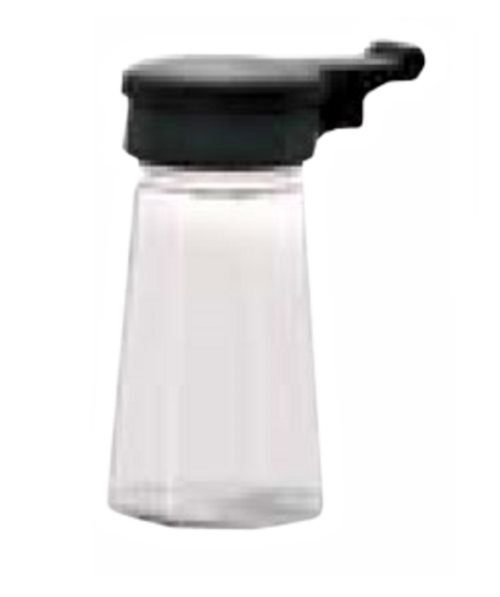 Vollrath 322-06 2 Oz. 3-5/8"H Polycarbonate Paneled Jar Plastic Black Flat Top Dripcut Cafe Color Collection Salt & Pepper Shaker (72 Each Per Case)