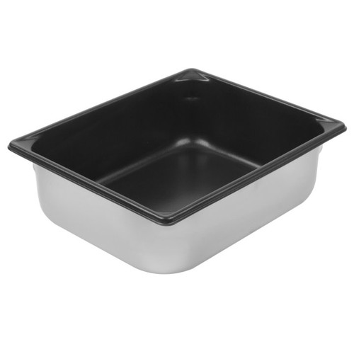 Vollrath 70242 6.7 Qt. 4" Deep 22 Gauge Stainless Steel Super Pan V with SteelCoat x3 Non-Stick Interior Half Size Food Pan