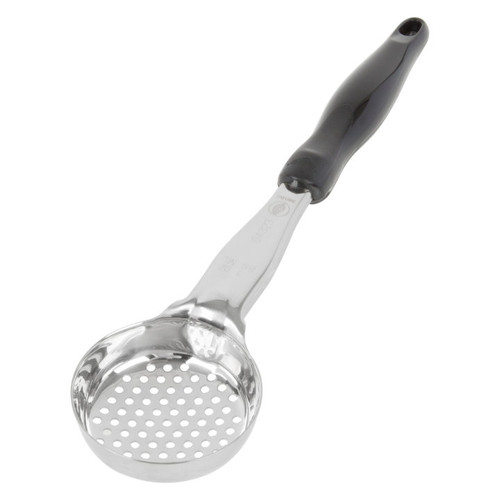 Vollrath 6432320 3 Oz. Stainless Steel Nylon Handle Coded Black Heavy Duty Perforated Round Bowl Spoodle