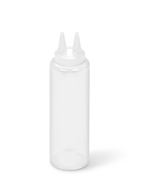 Vollrath 2212-13 12 Oz. Clear Bottle Standard Traex Twin Tip Squeeze Bottle Dispenser